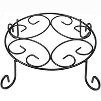 Amagabeli 2 Pack 10 inch Metal Potted Plant Stand Rustproof Iron Art Flower Pot Holder Rack Indoor Outdoor Steel Short Planter Supports Trivet Floor Saucer Decor