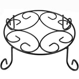 Amagabeli 2 Pack 10 inch Metal Potted Plant Stand Rustproof Iron Art Flower Pot Holder Rack Indoor Outdoor Steel Short Planter Supports Trivet Floor Saucer Decor