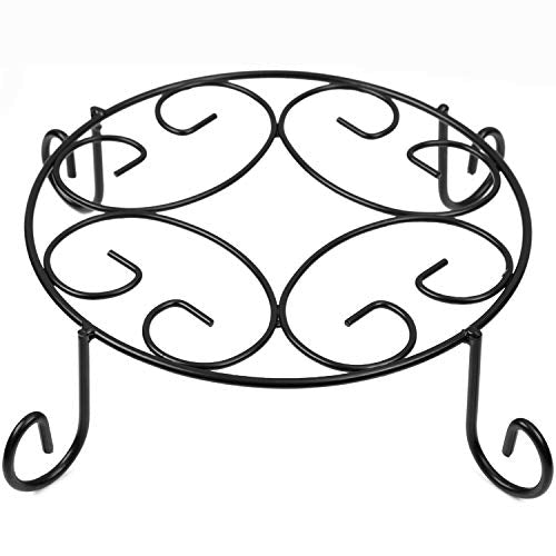 Amagabeli 2 Pack 10 inch Metal Potted Plant Stand Rustproof Iron Art Flower Pot Holder Rack Indoor Outdoor Steel Short Planter Supports Trivet Floor Saucer Decor