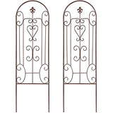 Amagabeli 2 Pack Garden Trellis for Climbing Plants 60" x 18" Brown Iron Potted Support Vines Metal Wire Plant Trellis for Climbing Vegetables Flower Patio Roses Cucumbers Clematis Pots Supports GT05