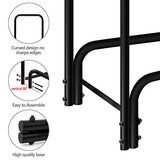 Amagabeli 4ft Firewood Log Rack with Cover Combo Set Waterproof Outdoor Log Holder for Fireplace Heavy Duty Wood Stacker Pit for Patio Logs Storage Steel Tubular Wood Pile Rack Tool Accessories Black