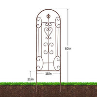 Amagabeli 2 Pack Garden Trellis for Climbing Plants 60" x 18" Brown Iron Potted Support Vines Metal Wire Plant Trellis for Climbing Vegetables Flower Patio Roses Cucumbers Clematis Pots Supports GT05