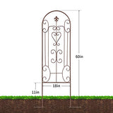 Amagabeli 2 Pack Garden Trellis for Climbing Plants 60" x 18" Brown Iron Potted Support Vines Metal Wire Plant Trellis for Climbing Vegetables Flower Patio Roses Cucumbers Clematis Pots Supports GT05