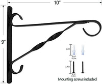 Amagabeli Hanging Plants Bracket 10'' Wall Planter Hooks Hangers Flower Pot Bird Feeder Wind Chime Lanterns Patio Lawn Garden for Shelf Shelves Fence Screw Mount Against Door Arm Hardware