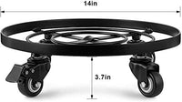 Amagabeli 2 Pack 14" Metal Plant Caddy Heavy Duty Iron Potted Plant Stand with Wheels Round Flower Pot Rack Mover on Rollers Dolly Holder Indoor Outdoor Planter Trolley Casters Rolling Tray Coaster