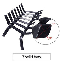 Amagabeli Fireplace Log Grate 24 inch Wide Heavy Duty Solid Steel Indoor Chimney Hearth 3/4 Bar Fire Grates for Outdoor Kindling Tools Pit Wrought Iron Wood Stove Firewood Burning Rack Holder Black