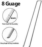 Amagabeli Galvanized Landscape Staples Garden Stakes Heavy-Duty Sod Pins Anti-Rust Fence Stakes for Weed Barrier Fabric Ground Cover Dripper Irrigation Tubing Soaker (100)