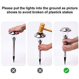 BEAU JARDIN 8 Pack Solar Lights Bright Pathway Outdoor Garden Stake Glass Stainless Steel Waterproof Auto On/off White Wireless Sun Powered Landscape Lighting for Yard Patio Walkway Spike Pathway