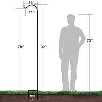 BEAU JARDIN Shepherd Hook 92 in Tall 3/5in Thick Hummingbird Bird Feeder Pole Premium Heavy Duty Shepards Garden Hanging Plants Basket Hanger Light Solar Lantern Mason Jar Wind Chimes Wedding Metal