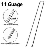 Amagabeli 10 Inch Galvanized Landscape Staples 500 Pack Garden Stakes Heavy-Duty Sod Pins Anti-Rust Fence Stakes for Weed Barrier Fabric Ground Cover Dripper Irrigation Tubing Soaker