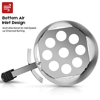BEAU JARDIN Charcoal Chimney Starter 11"X7" Grill Barbecue BBQ Galvanized Steel Chimney Lighter Basket Outdoor Cooking Quick Rapid Fire Briquette Starters Can Canister for Grilling Camping Accessories