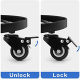 Amagabeli 2 Pack 14" Metal Plant Caddy Heavy Duty Iron Potted Plant Stand with Wheels Round Flower Pot Rack Mover on Rollers Dolly Holder Indoor Outdoor Planter Trolley Casters Rolling Tray Coaster