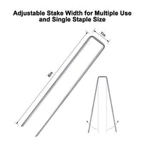 Amagabeli 6 Inch Galvanized Landscape Staples 200 Pack 11 Gauge Garden Stakes Heavy-Duty Sod Pins Anti-Rust Fence Stakes for Weed Barrier Fabric Ground Cover Dripper Irrigation Tubing Soaker Hose