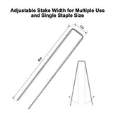 Amagabeli 6 Inch Galvanized Landscape Staples 200 Pack 11 Gauge Garden Stakes Heavy-Duty Sod Pins Anti-Rust Fence Stakes for Weed Barrier Fabric Ground Cover Dripper Irrigation Tubing Soaker Hose