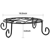 Amagabeli 2 Pack 10 inch Metal Potted Plant Stand Rustproof Iron Art Flower Pot Holder Rack Indoor Outdoor Steel Short Planter Supports Trivet Floor Saucer Decor