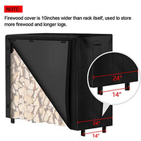 Amagabeli 4ft Firewood Log Rack with Cover Combo Set Waterproof Outdoor Log Holder for Fireplace Heavy Duty Wood Stacker Pit for Patio Logs Storage Steel Tubular Wood Pile Rack Tool Accessories Black