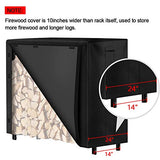 Amagabeli 4ft Firewood Log Rack with Cover Combo Set Waterproof Outdoor Log Holder for Fireplace Heavy Duty Wood Stacker Pit for Patio Logs Storage Steel Tubular Wood Pile Rack Tool Accessories Black