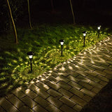 BEAU JARDIN 8 Pack Solar Lights Bright Pathway Outdoor Garden Stake Glass Stainless Steel Waterproof Auto On/Off White Wireless Sun Powered Landscape Lighting for Yard Patio Walkway Spike Pathway