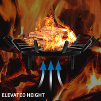 Amagabeli 24in Fire Grate Log Grate Wrought Iron Fire Pit Round Spider Wagon Wheel Firewood Grates Heavy Duty 0.7in Bar Fireplace Stove Burning Rack Holder 4Legs Black Chimney Hearth Kindling Stacking