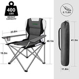 Camabel Folding Camping Chairs Outdoor Lawn Adult Chair Padded Sports Chair Lightweight Fold up Chair High Weight Capacity Bag Chairs for Heavy Duty Beach Hiking Fishing Spectator with Cup Holder Grey