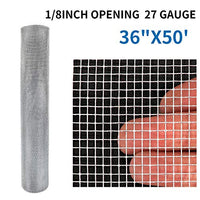 Amagabeli 36in x 50ft 1/8 inch Hardware Cloth 27 Gauge Galvanized Steel Wire Rolled Woven Hardware Cloth for Keep Bees Wasps