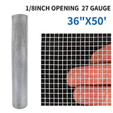 Amagabeli 36in x 50ft 1/8 inch Hardware Cloth 27 Gauge Galvanized Steel Wire Rolled Woven Hardware Cloth for Keep Bees Wasps