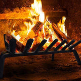 Amagabeli Fireplace Log Grate 24 inch Wide Heavy Duty Solid Steel Indoor Chimney Hearth 3/4 Bar Fire Grates for Outdoor Kindling Tools Pit Wrought Iron Wood Stove Firewood Burning Rack Holder Black