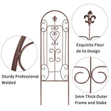 Amagabeli 2 Pack Garden Trellis for Climbing Plants 60" x 18" Brown Iron Potted Support Vines Metal Wire Plant Trellis for Climbing Vegetables Flower Patio Roses Cucumbers Clematis Pots Supports GT05