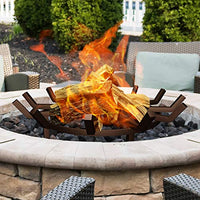 Amagabeli 27in Fire Grate Log Grate Wrought Iron Fire Pit Round Spider Wagon Wheel Firewood Grates Heavy Duty 0.7in Bar Fireplace Stove Burning Rack Holder 4Legs Black Chimney Hearth Kindling Stacking