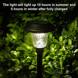 BEAU JARDIN 8 Pack Solar Lights Bright Pathway Outdoor Garden Stake Glass Stainless Steel Waterproof Auto On/Off White Wireless Sun Powered Landscape Lighting for Yard Patio Walkway Spike Pathway