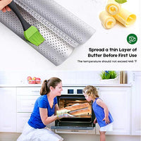 Amagabeli Nonstick French Baguette Pans for Baking 15”x6.3” Carbon Steel 2 Loaf Perforated Bread Tray Baguette Baking Tray Bake Mold Toast Cooking Oven Toaster Pan Cloche Waves Bakeware Silver
