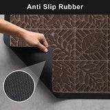 Amagabeli Outdoor Door Mats Rubber 36" x 24" Shoes Scraper for Front Entrance Outside Doormat Patio Rug Dirt Debris Mud Trapper Waterproof Out Door Mat Low Profile Washable Carpet Dark Brown