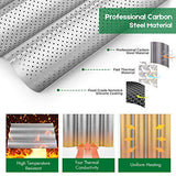Amagabeli Nonstick Perforated Baguette Pan 15" x 13" for French Bread Baking 4 Wave Loaves Loaf Bake Mold Toast Cooking Bakers Molding 4 Gutter Oven Toaster Pan Cloche Waves Silver Steel Tray Italian