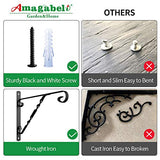 Amagabeli 2 Pack Hanging Plants Bracket 12'' for Outdoor Hook Hangers Planter Flower Baskets Pot Bird Feeder Wind Chime Lantern Patio Lawn Garden Shelf Fence Screw Wall Mount Arm Hardware Metal Black