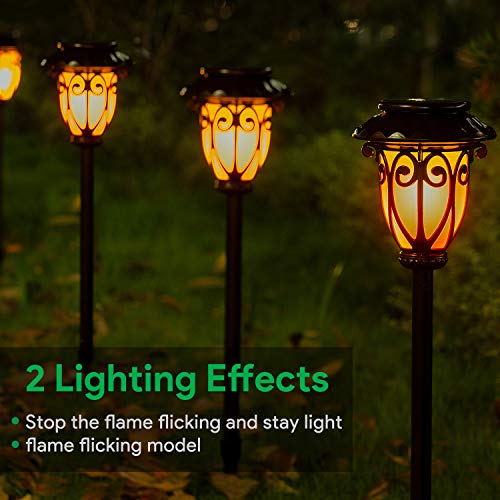 Camabel 56 Tall Solar Torch Lights 4 Pack with Flicking Flame 100 Me Beautiful Gardener