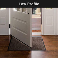 Amagabeli Outdoor Door Mats Rubber 36" x 24" Shoes Scraper for Front Entrance Outside Doormat Patio Rug Dirt Debris Mud Trapper Waterproof Out Door Mat Low Profile Washable Carpet Dark Brown