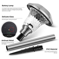 BEAU JARDIN 8 Pack Solar Lights Bright Pathway Outdoor Garden Stake Glass Stainless Steel Waterproof Auto On/off White Wireless Sun Powered Landscape Lighting for Yard Patio Walkway Spike Pathway