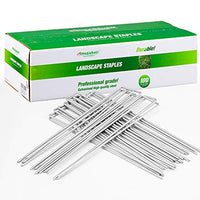 Amagabeli Galvanized Landscape Staples Garden Stakes Heavy-Duty Sod Pins Anti-Rust Fence Stakes for Weed Barrier Fabric Ground Cover Dripper Irrigation Tubing Soaker (100)