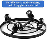 Amagabeli 2 Pack 14" Metal Plant Caddy Heavy Duty Iron Potted Plant Stand with Wheels Round Flower Pot Rack Mover on Rollers Dolly Holder Indoor Outdoor Planter Trolley Casters Rolling Tray Coaster