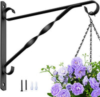 Amagabeli Hanging Plants Bracket 10'' Wall Planter Hooks Hangers Flower Pot Bird Feeder Wind Chime Lanterns Patio Lawn Garden for Shelf Shelves Fence Screw Mount Against Door Arm Hardware
