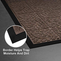 Amagabeli Outdoor Door Mats Rubber 36" x 24" Shoes Scraper for Front Entrance Outside Doormat Patio Rug Dirt Debris Mud Trapper Waterproof Out Door Mat Low Profile Washable Carpet Dark Brown