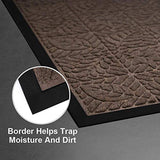 Amagabeli Outdoor Door Mats Rubber 36" x 24" Shoes Scraper for Front Entrance Outside Doormat Patio Rug Dirt Debris Mud Trapper Waterproof Out Door Mat Low Profile Washable Carpet Dark Brown