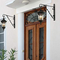 Amagabeli 2 Pack Hanging Plants Bracket 12'' for Outdoor Hook Hangers Planter Flower Baskets Pot Bird Feeder Wind Chime Lantern Patio Lawn Garden Shelf Fence Screw Wall Mount Arm Hardware Metal Black