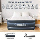 Camabel Queen Air Mattresses with Built-in Electric Pump 22 Inch High Queen Size Luexury Elevated Raised Blowup Inflatable Airbed with Storage Bag for Camping Travelling or Overnight Guests