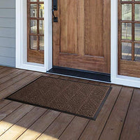 Amagabeli Outdoor Door Mats Rubber 36" x 24" Shoes Scraper for Front Entrance Outside Doormat Patio Rug Dirt Debris Mud Trapper Waterproof Out Door Mat Low Profile Washable Carpet Dark Brown