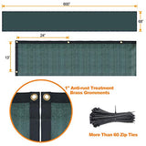 Amagabeli 5’8”x50’ Fence Privacy Screen Heavy Duty for 6’x50’ Chain Link Fence Fabric Screen with Brass Grommets Outdoor 6ft Patio Construction Fencing 90% Blockage Shade Tarp Mesh UV Resistant Green