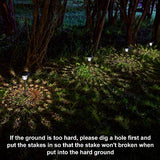 BEAU JARDIN 8 Pack Solar Lights Bright Pathway Outdoor Garden Stake Glass Stainless Steel Waterproof Auto On/off White Wireless Sun Powered Landscape Lighting for Yard Patio Walkway Spike Pathway