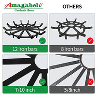 Amagabeli 24in Fire Grate Log Grate Wrought Iron Fire Pit Round Spider Wagon Wheel Firewood Grates Heavy Duty 0.7in Bar Fireplace Stove Burning Rack Holder 4Legs Black Chimney Hearth Kindling Stacking