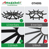 Amagabeli 24in Fire Grate Log Grate Wrought Iron Fire Pit Round Spider Wagon Wheel Firewood Grates Heavy Duty 0.7in Bar Fireplace Stove Burning Rack Holder 4Legs Black Chimney Hearth Kindling Stacking