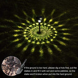 BEAU JARDIN 8 Pack Solar Lights Bright Pathway Outdoor Garden Stake Glass Stainless Steel Waterproof Auto On/Off White Wireless Sun Powered Landscape Lighting for Yard Patio Walkway Spike Pathway